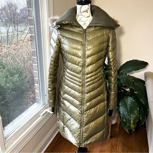 Andrew Marc Long Down Hooded Coat Sz M